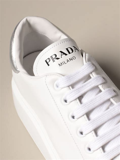 prada trainers womens white|Prada white sneakers women's.